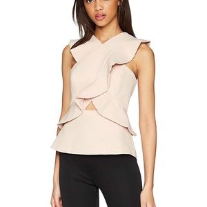 BCBG Maxazria Irina Ruffle Cutout Top Size S